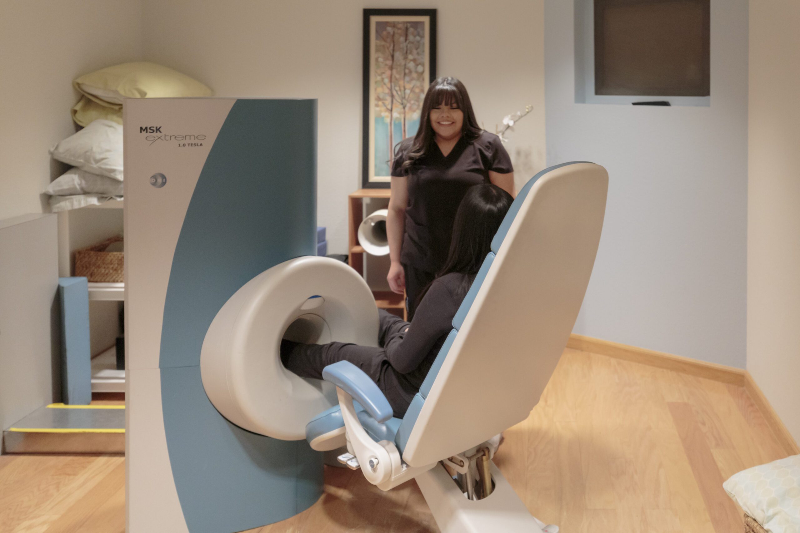 Image of a woman in a seated MRI in Albuquerque